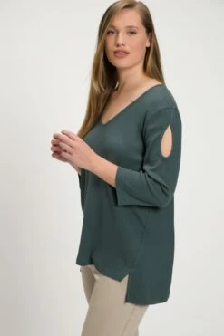 Ulla Popken Langarmshirt - Taubenblau -Ulla Popken 538c12b850be4b1eb1041335f25b0b46