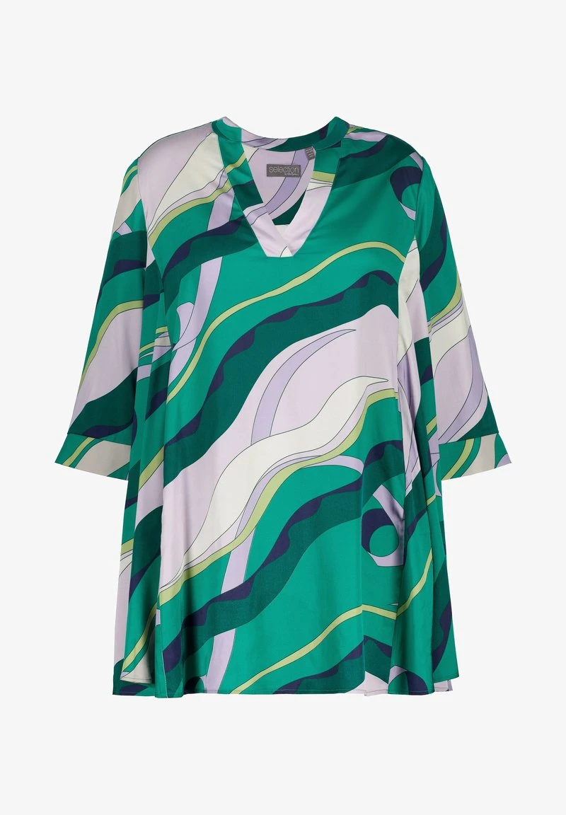 Ulla Popken WAVY STRIPE SWING - Tunika - Bottle Green Multi 7 Ulla Popken WAVY STRIPE SWING - Tunika - Bottle Green Multi – Bild 5