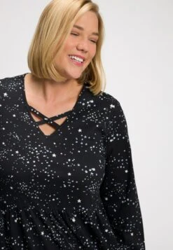 Ulla Popken STERNEN, LANGARM - Jerseykleid - Multicolor Schwarz -Ulla Popken 56098dbb3ba14fdc97c5fe4e9f068941