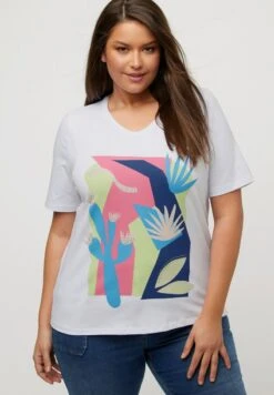 Ulla Popken T-Shirt Print - Sneeuwwit