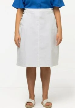 Ulla Popken COUPE 4 POCHES SILHOUETTE EN A - Jeansrock - Blanc Neige -Ulla Popken 56529d7edd244af2ab55f583aed8f332 1