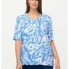 Ulla Popken MANCHES COURTES - Bluse - Bleu Acier