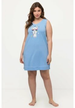Ulla Popken LONGLINE LLAMA GRAPHIC SLEEP TANK - Jerseykleid - Light Blue -Ulla Popken 579a5f2ecd334a64adff36810de539be 1