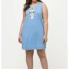 Ulla Popken LONGLINE LLAMA GRAPHIC SLEEP TANK - Jerseykleid - Light Blue