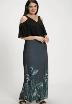 Ulla Popken LELIES, A-LIJN, V-HALS, MOUWLOOS - Maxikleid - Black, Dark Grey 9 Ulla Popken LELIES, A-LIJN, V-HALS, MOUWLOOS - Maxikleid - Black, Dark Grey -Ulla Popken 58ef5e2d8d124f8088e50c34dab3919b