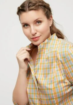 Ulla Popken KARO KELCHKRAGEN 3/4 ARM - Hemdbluse - Hooigroen -Ulla Popken 59eece87f3aa4e328cd377e1ae09826a