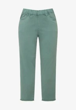 Ulla Popken BENGALINE SIENNA. JAMBE ÉTROITE ET LONGUEUR 7/8. BAS - Stoffhose - Vert Mousse Clair -Ulla Popken 5a7599fc41774551b19366a496a9c9d1