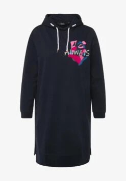 Ulla Popken MESSAGE IMPRIMÉ FENTE SUR LE CÔTÉ E - Kapuzenpullover - Marine -Ulla Popken 5c1d2ab7ea0a40f28f3b0afb7428b1e0