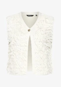 Ulla Popken FRANSEN V-AUSSCHNITT ÄRMELLOS - Weste - Vanille -Ulla Popken 5d1507a20b2f4cbd9d832fa8e31e03cf