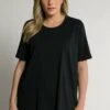 Ulla Popken RUNDHALSAUSSCHNITT - T-Shirt Basic - Schwarz