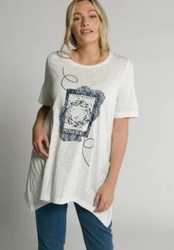 Ulla Popken BASE EN POINTES - T-Shirt Print - Offwhite