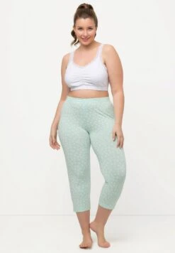 Ulla Popken POLKA DOT PRINT SLIM FIT CAPRIS - Nachtwäsche Hose - Aquamarine -Ulla Popken 60e5ad648e384327adfc42c5d5c2dbb3