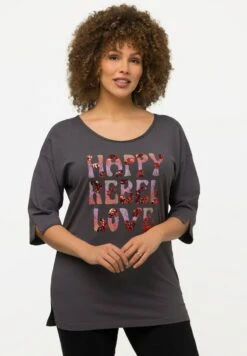 Ulla Popken AVEC DÉCOLLETÉ ROND - T-Shirt Print - Gris Graphite