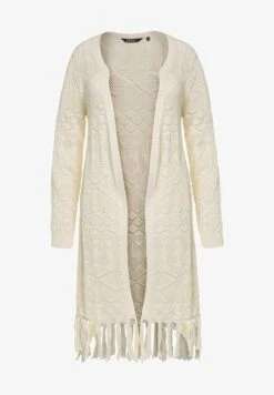 Ulla Popken LONG OURLET EFFILOCHE COUPE OUVERTE - Strickjacke - Champagne Clair -Ulla Popken 613e097982cb41d48bc149f9a1757e05