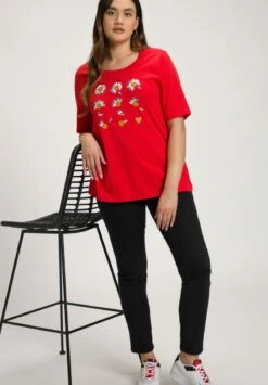 Ulla Popken T MIT GÄNSEBLÜMCHEN MOTIV CLASSIC - T-Shirt Print - Paprikarot -Ulla Popken 61b47e4ed1f443868b8a4b14c8b6475e