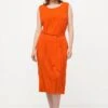 Ulla Popken SLEEVELESS PLEATED - Freizeitkleid - Light Orange -Ulla Popken 61e1b1726982448d8c0be74f913e190f