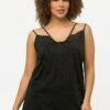 Ulla Popken STRAPPY STONEWASHED - Top - Black -Ulla Popken 630454255d6b4f14842cc50b8fae2835