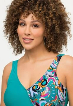 Ulla Popken DRAPÉ BONNETS SOUPLES DÉCOLLETÉ EN FORME DE CŒ - Badeanzug - Turquoise -Ulla Popken 637ebd10272b460d8c10bb4c809670e1