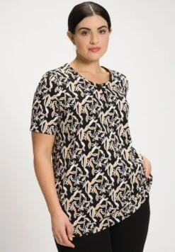 Ulla Popken T-Shirt Print - Zwart