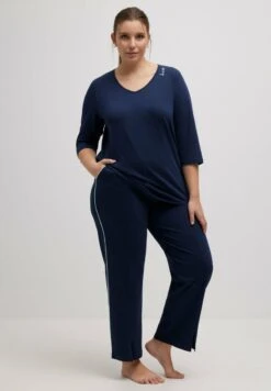 Ulla Popken Nachtwäsche Set - Night Blue -Ulla Popken 658f8bedcf874a6697a27e7d19a944e8