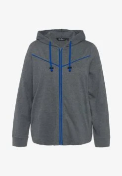 Ulla Popken PIPING KAPUZE GERUNDETER SAUM - Sweatjacke - Royalblau -Ulla Popken 662f4eb27b654aeb813938006878afb0