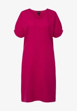 Ulla Popken COL EN V ET MANCHES COURTES. - Freizeitkleid - Noir -Ulla Popken 66321497da4c426e9a492543b58063c5