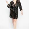 Ulla Popken Bademantel - Schwarz -Ulla Popken 66570570c64048458e7b5ef7c6a349e7