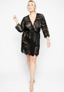 Ulla Popken Bademantel - Schwarz