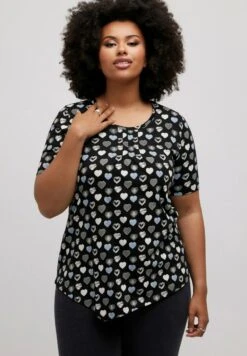 Ulla Popken T-Shirt Print - Noir -Ulla Popken 66c23a56ab7542289c2a0d784b446ff0