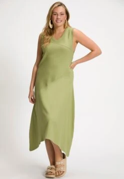 Ulla Popken ZIERNAHT, V-AUSSCHNITT, ÄRMELLOS, - Jerseykleid - Salbei