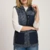 Ulla Popken QUILTED POCKETS ZIP FRONT - Weste - Navy Blue