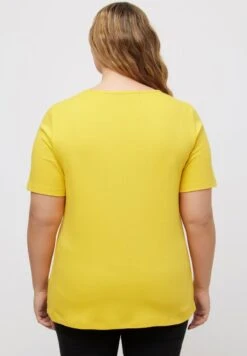 Ulla Popken T-Shirt Basic - Geel -Ulla Popken 684d3ddff9524ef7abc4a68b65654a03