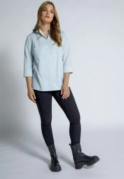 Ulla Popken Bluse - Mattes Jeansblau -Ulla Popken 6ba0bad994104aad86ad1e046b0181ec