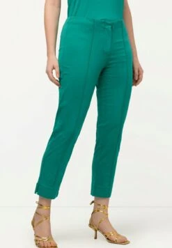 Ulla Popken AVEC PASSEPOIL ET TAILLE ÉLASTIQUE - Stoffhose - Vert Bleu