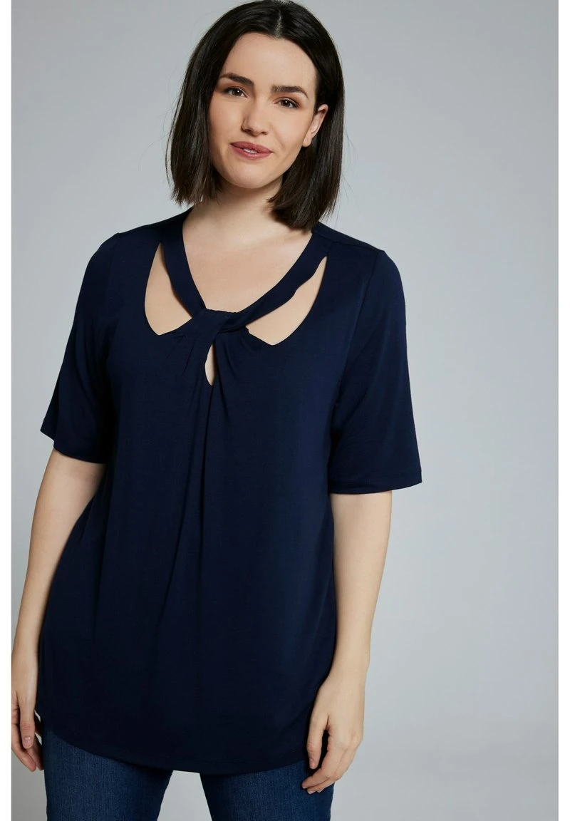 Ulla Popken T-Shirt Print - Marine 3 Ulla Popken T-Shirt Print - Marine