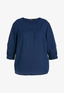 Ulla Popken SEERSUCKER - Bluse - Nachtblauw -Ulla Popken 7485ad1f66d04906bca9a1c2be35d887