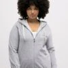 Ulla Popken LOUNGEWEAR KAPUZE - Sweatjacke - Hellgrau Mélange -Ulla Popken 749d9995d25b49f3a163a27b5e4a056f