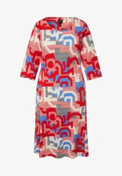 Ulla Popken MIDI IMPRIMÉ GRAPHIQUE DÉCOLLETÉ EN FORME DE CŒUR MANCHE - Freizeitkleid - Bleu Nuit -Ulla Popken 768527cea6734a3f8f1f0798318d6dce