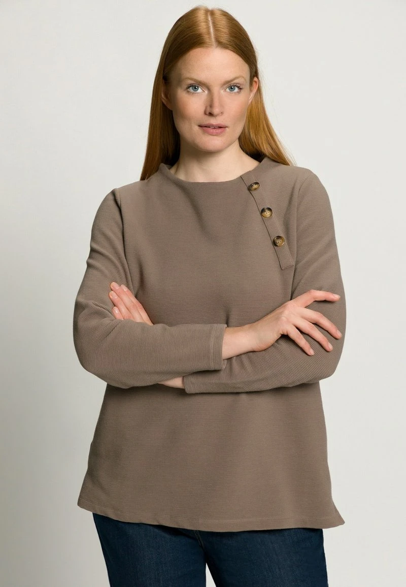 Ulla Popken OTTOMAN STRUCTUUR LANGE MOUWEN - Strickpullover - Nougatbruin 7 Ulla Popken OTTOMAN STRUCTUUR LANGE MOUWEN - Strickpullover - Nougatbruin – Bild 5