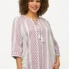 Ulla Popken AVEC RAYURES COL TUNISIEN ET MANCHES 3/4. - Bluse - Mauve Brillant 2 Ulla Popken AVEC RAYURES COL TUNISIEN ET MANCHES 3/4. - Bluse - Mauve Brillant -Ulla Popken 771bdd725a074bfdba6c81f92a060cac