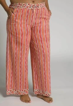 Ulla Popken BLÜTEN STREIFEN TASCHEN - Nachtwäsche Hose - Paprikarot -Ulla Popken 77d97d3166464c1a8b754821f960f0b1 1