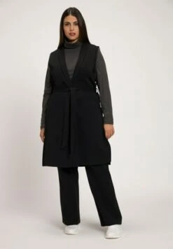 Ulla Popken DUSTER LENGTH OPEN FRONT VEST - Strickjacke - Navy Blue -Ulla Popken 781a1c35b95d4966943c8e0f4266e12a