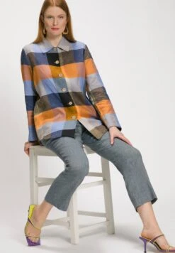 Ulla Popken Hemdbluse - Camel Multi -Ulla Popken 7840e8891d4344579569070ef41be7ac