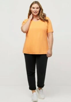 Ulla Popken T-Shirt Basic - Orange Melon -Ulla Popken 7893eed36bd2449e9316905297d24df1