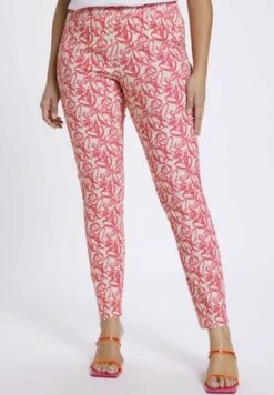 Ulla Popken FLEURS, JAMBE ÉTROITE - Stoffhose - Vanille -Ulla Popken 799d6c9c64b34a389297311190ffc481