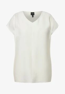 Ulla Popken DÉCOLLETÉ EN V MANCHES COURTES - Bluse - Blanc Cassé -Ulla Popken 7a88511bb5ad4be081e50c9262da4572