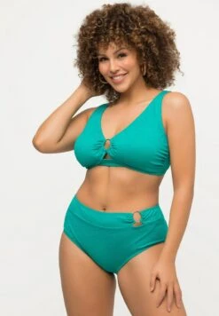 Ulla Popken STRUCTUUR SOFTCUPS SIERRING SET - Bikini - Turkoois