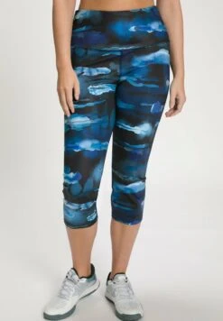 Ulla Popken AQUARELPRINT HIGH WAIST RITSZAKJE - Leggings - Hosen - Zwart -Ulla Popken 7b0e6635113f4539a2a835b0290d4051 1