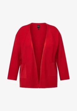 Ulla Popken CROSS RIBBED - Strickjacke - Red Poppy -Ulla Popken 80e667d94fb143a69703decd16ae95a6
