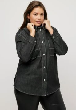 Ulla Popken Hemdbluse - Black -Ulla Popken 81691ea6b6774de7a25a11d43995b00a 1